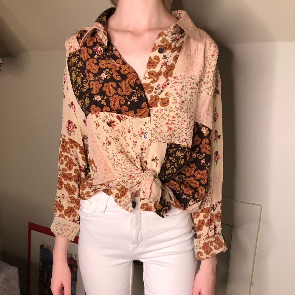 Boho button up top